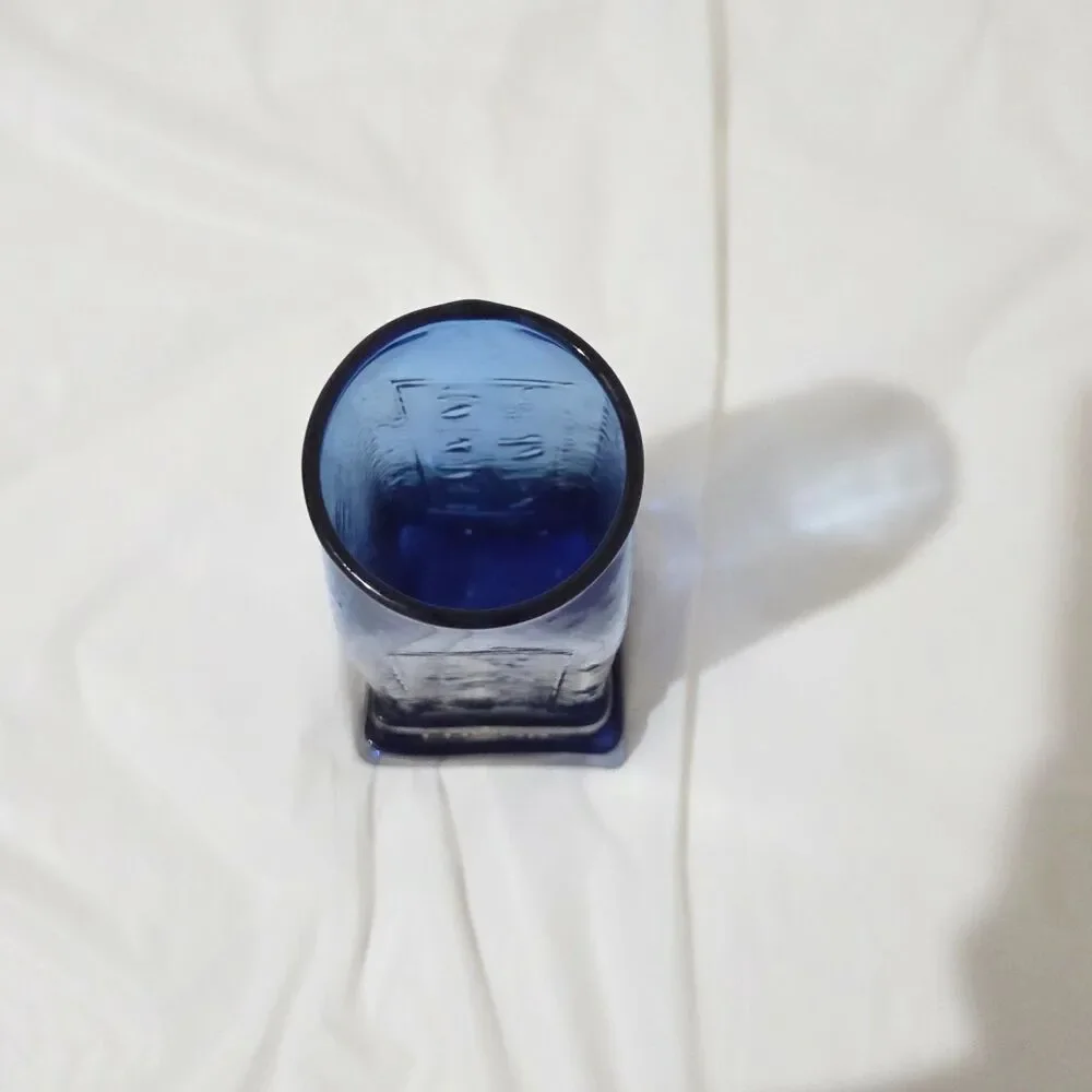 Las Vegas Luxor Cobalt Blue Egyptian Obelisk Glass Vase Set of 3 Vintage